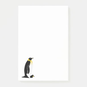 Penguin parent with his baby post-it notes