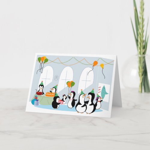 Penguin Party Birthday Card