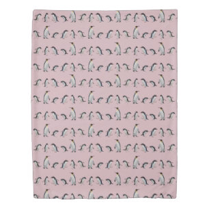 Penguin Party Duvet Cover (Pink/Burgundy)