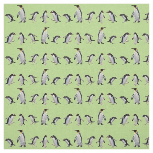 Penguin Party Fabric (Light Green)