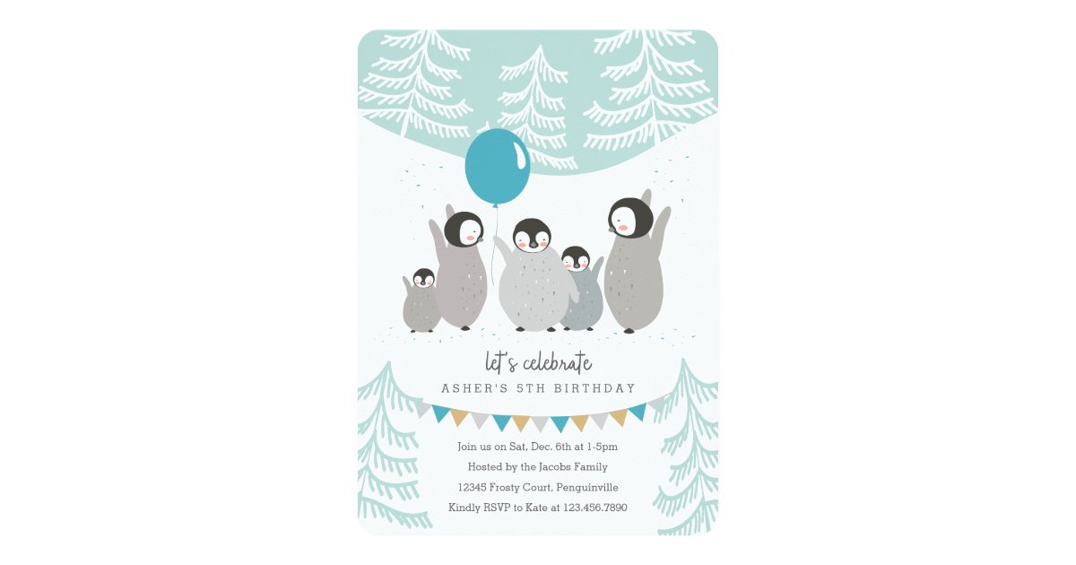 Penguin Party Invitation | Zazzle.com