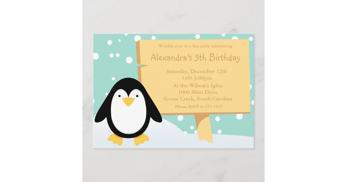 Penguin Party Invitation | Zazzle.com