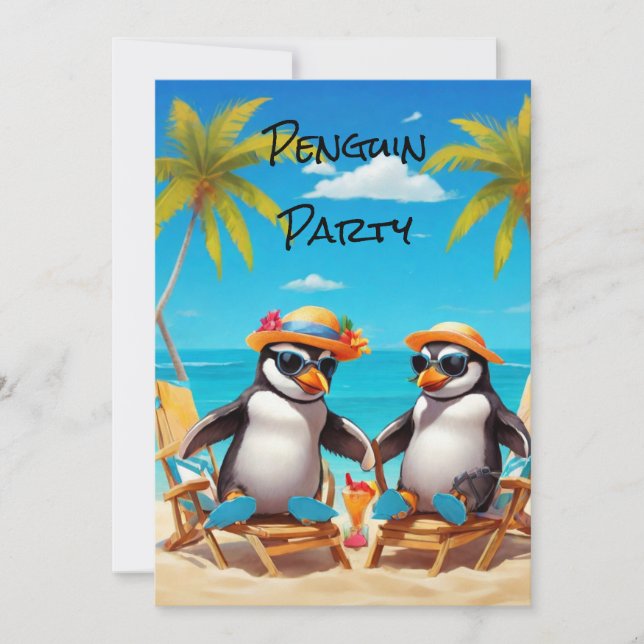 Penguin Party Invitation (Front)