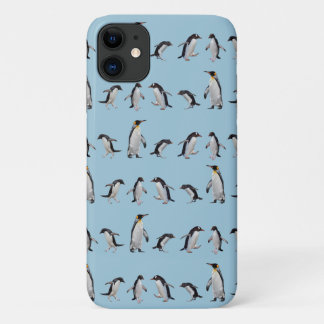 Penguin Party iPhone 11 Case (Light Blue)