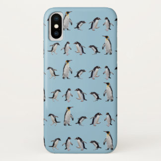 Penguin Party iPhone X Case (Light Blue)
