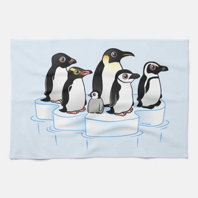 Penguin Party Kitchen Towel (Horizontal)