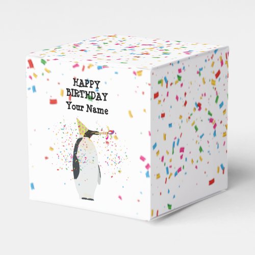Penguin Partying _ Animals at Birthday Party Favor Boxes