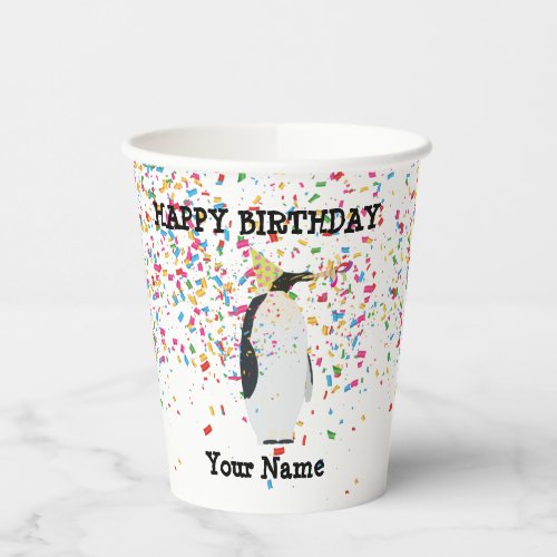 Penguin Partying _ Animals at Birthday Party Paper Cups