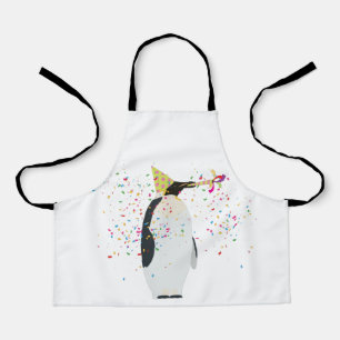 Penguin Partying - Animals Having a Party Apron