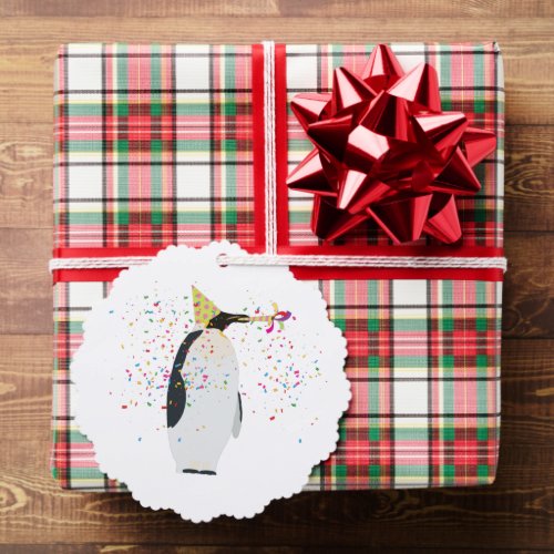 Penguin Partying _ Animals Having a Party Gift Ornament Card