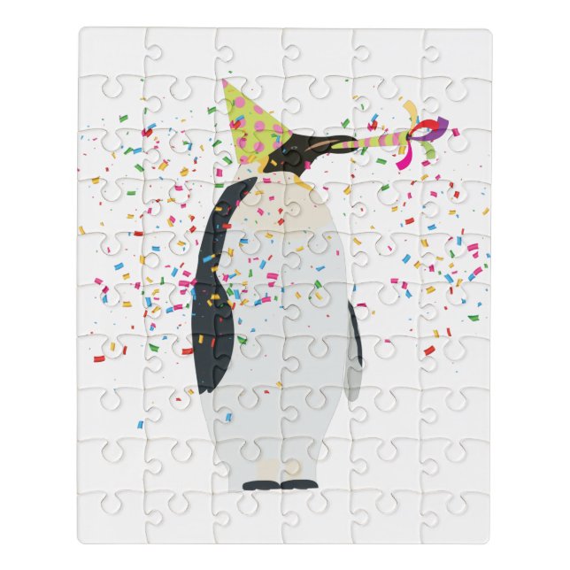 Penguin Partying - Animals Having a Party Jigsaw Puzzle (Puzzle Vertical)