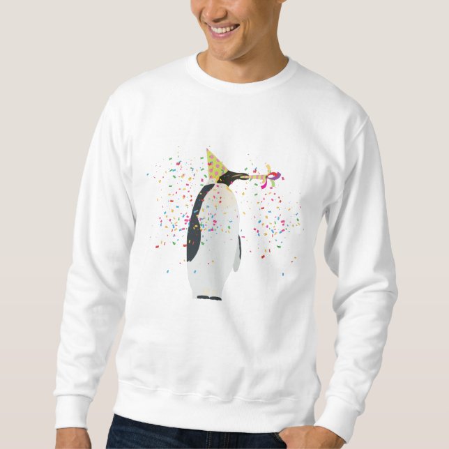 Penguin Partying - Animals Having a Party Sweatshirt (Front)