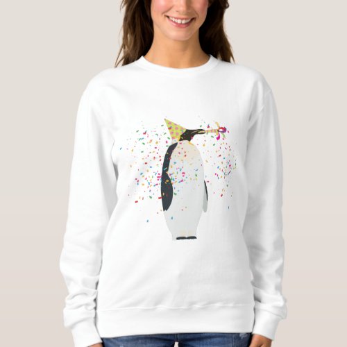 Penguin Partying _ Animals Having a Party Sweatshirt