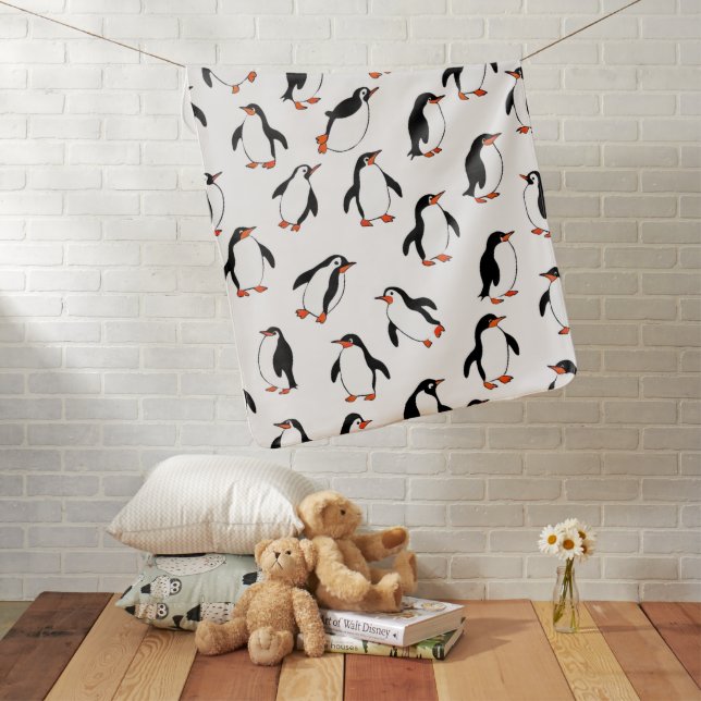 Penguin Pattern Baby Blanket (In Situ)