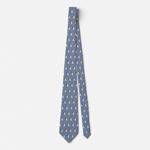 Penguin pattern bowing cute penguin flapping wings neck tie
