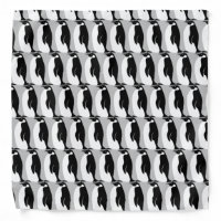 Penguin Pattern Gray Black White