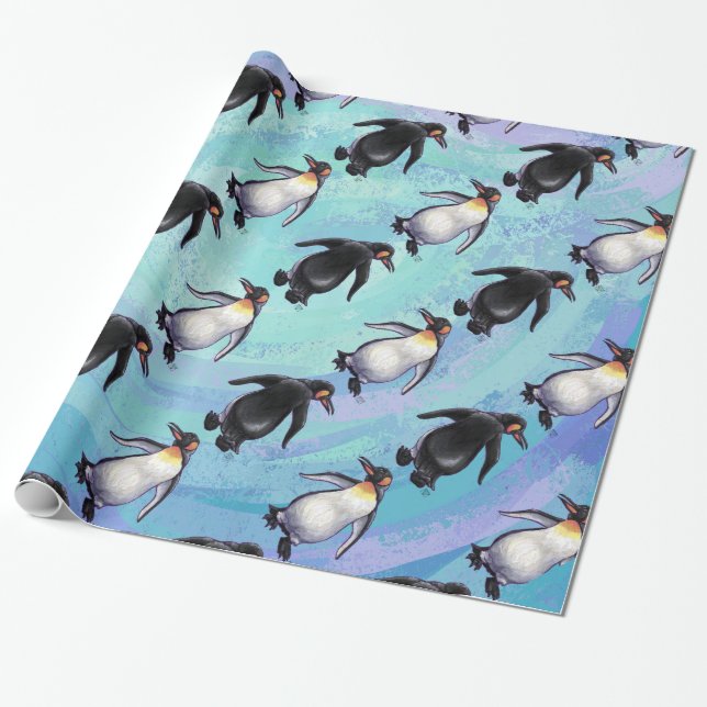 Penguin Patterns Wrapping Paper (Unrolled)