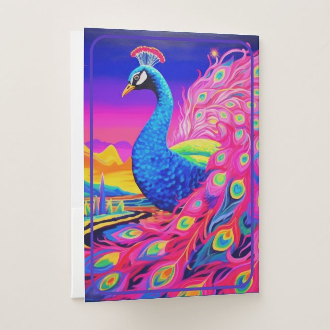 Penguin & Peacock Neon Pocket Folders - Set of 5 (Back)