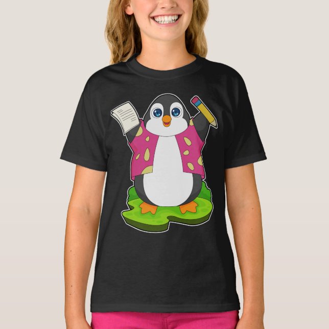 Penguin Pencil Paper School T-Shirt (Front)
