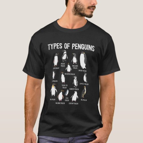 Penguin Penguins Of The World Types Of Penguins T_Shirt