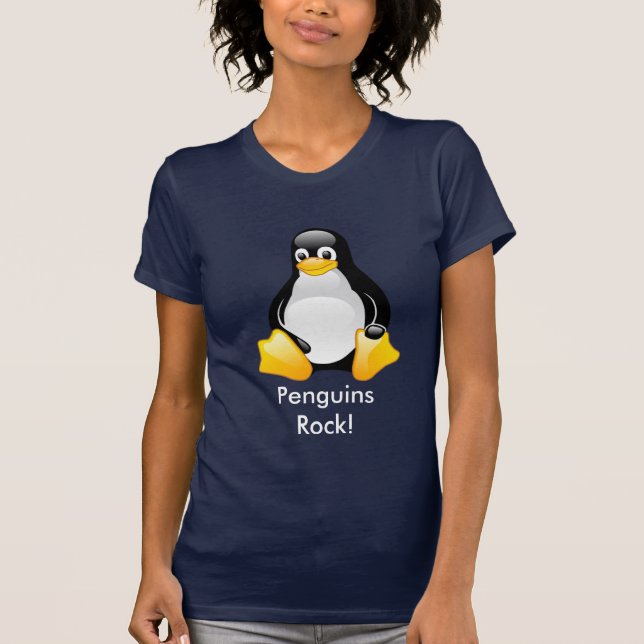 penguin, Penguins Rock! T-Shirt (Front)