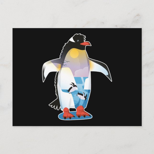 Penguin Penguins Winter Design Antarctica Gift Postcard (Front)