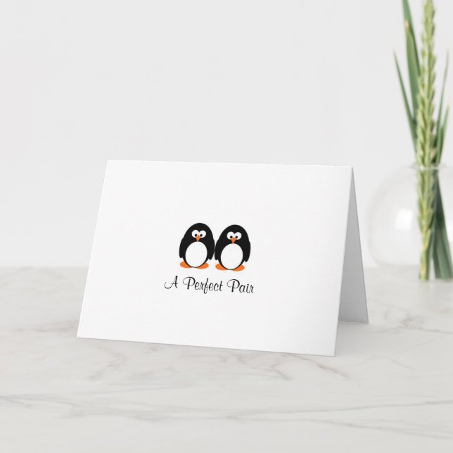 Penguin Perfect Pair Wedding Card (Front)