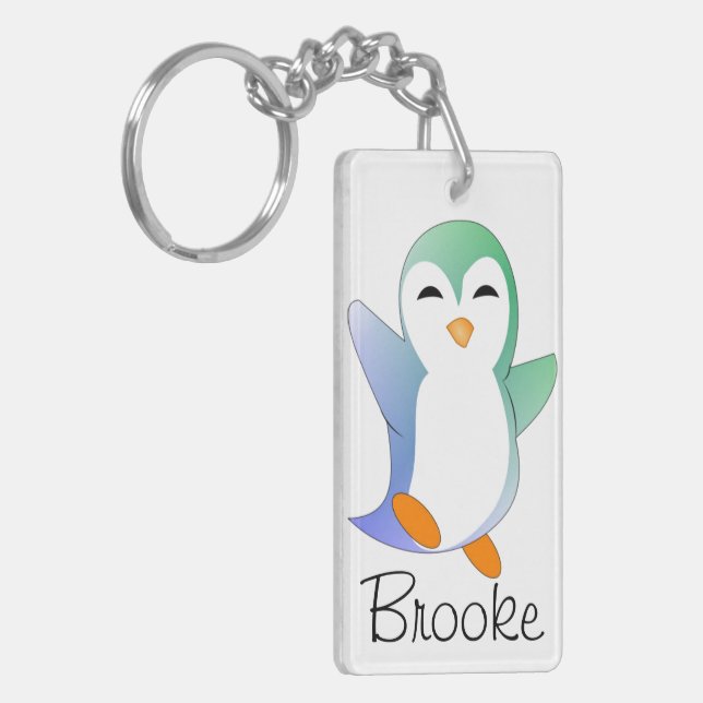 Penguin Personalized Keychain (Front Left)