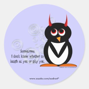 Penguin Pity Party Stickers by audrart at Zazzle