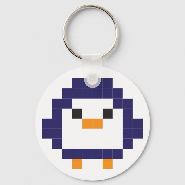Penguin - pixel art keychain (Front)