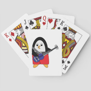 Penguin Playing Bass Guitar Poker Cards