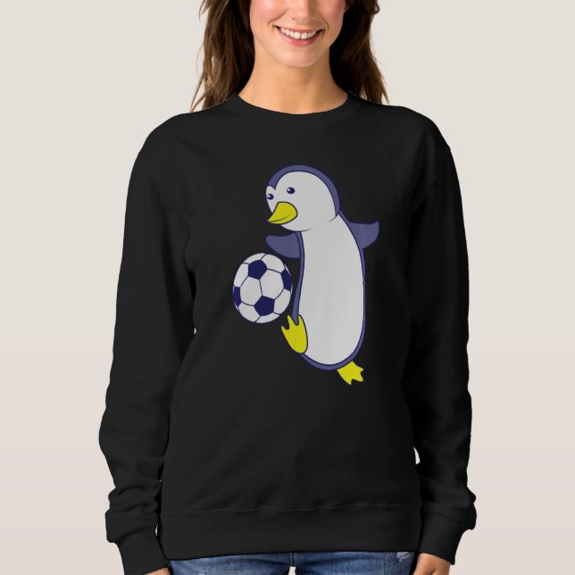Penguin Playing Football Sweatshirt (Front)
