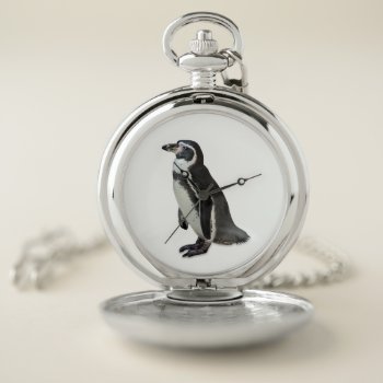 Penguin Pocket Watch by PixLifeBirds at Zazzle
