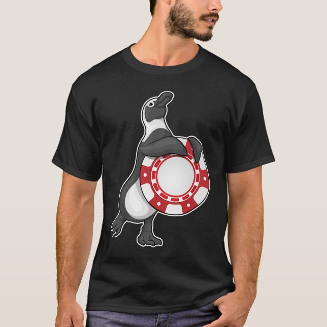 Penguin Poker Poker chips T-Shirt (Front)
