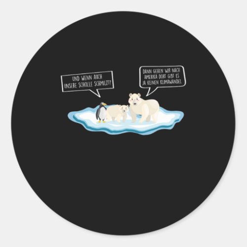 Penguin Polar Bear Environmental Protection Gift Classic Round Sticker