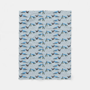 Penguin Pool Party Fleece Blanket (Light Blue)