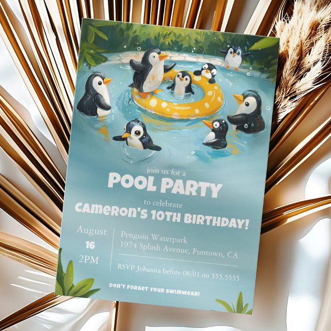 Penguin Pool Party, kids birthday  Invitation (Creator Uploaded)