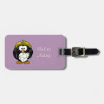 Penguin Postman Purple Luggage Tag at Zazzle