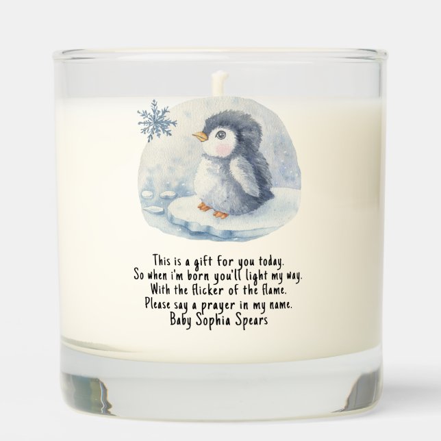 Penguin. Prayer candle label (Front)