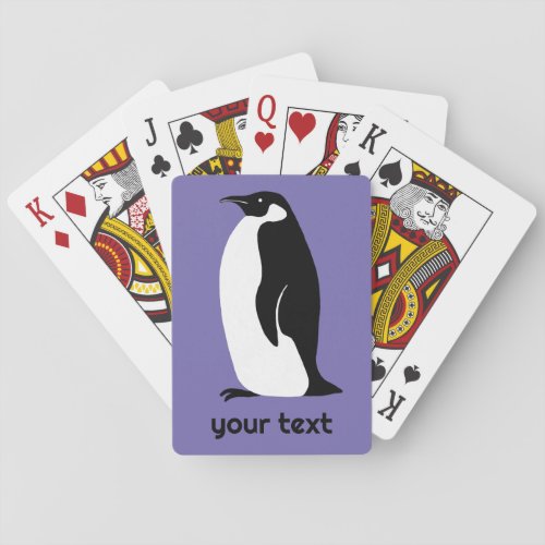 Penguin Purple Black White CUSTOM Animal Cute Playing Cards