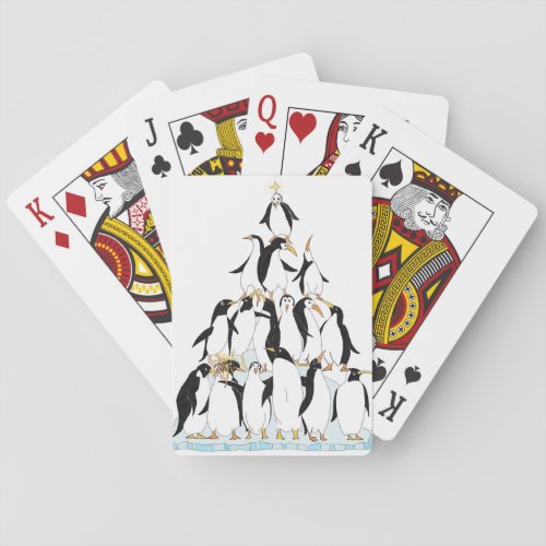 Penguin Pyramid Funny Cartoon Playing Cards