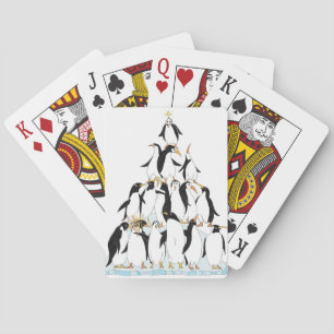 Penguin Pyramid Funny Cartoon Poker Cards