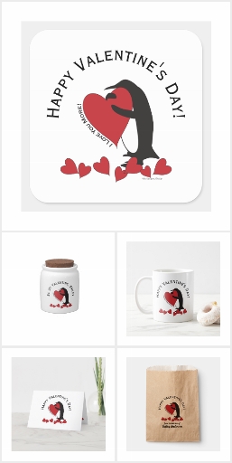 Penguin Red Heart Valentines Gifts for Him and Her