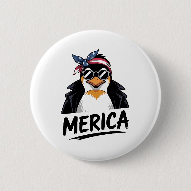 Penguin Resist Penguins Protest Against  Button (Front)