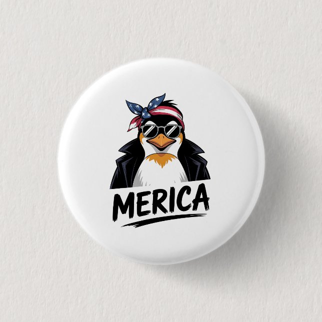 Penguin Resist Penguins Protest Against  Button (Front)
