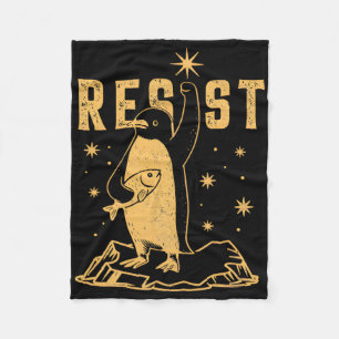 Penguin Resist Penguins Protest Against Tariffs An Fleece Blanket