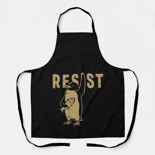 Penguin Resist Penguins Protest Against Tariffs Apron (Front)