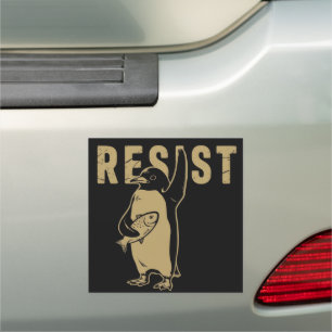 Penguin Resist Penguins Protest Against Tariffs Car Magnet