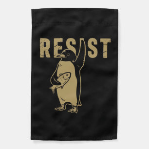 Penguin Resist Penguins Protest Against Tariffs Garden Flag