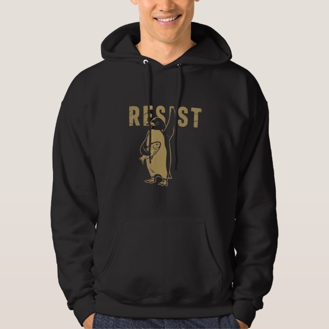 Penguin Resist Penguins Protest Against Tariffs Hoodie (Front)